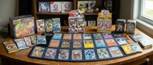Des cartes Pokémon display et boosters.